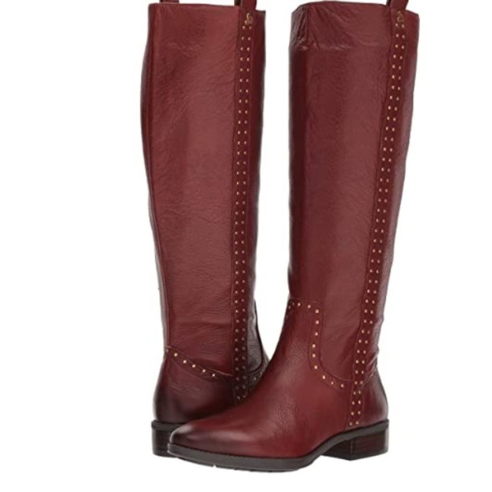 NEW Sam Edelman Prina Leather Riding Boot Brown